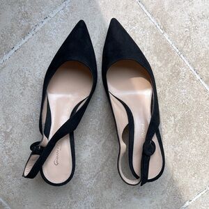 SERGIO ROSSI black suede kitten heels 6.5 size ‼️FIRM PRICE‼️